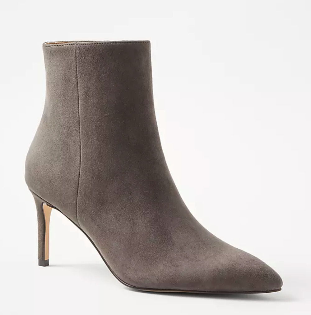 NEW ANN TAYLOR STRAIGHT STILETTO HEEL SUEDE BOOTIE BOOTS SZ 10